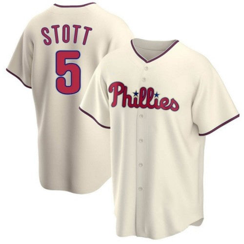 P.Phillies #5 Bryson Stott Cream Cool Base Stitched Jersey