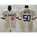 LA.Dodgers #50 Mookie Betts Number Cream 2024 City Connect Limited 2 Stitched Jersey