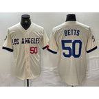 LA.Dodgers #50 Mookie Betts Number Cream 2024 City Connect Limited 2 Stitched Jersey