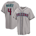 A.Diamondback #4 Ketel Marte Gray Road Replica Jersey