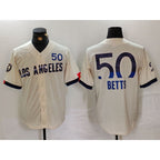 LA.Dodgers #50 Mookie Betts Cream 2024 City Connect Limited Stitched Jersey