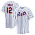 NY.Mets #12 Francisco Lindor White Home Replica Player Jersey