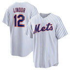 NY.Mets #12 Francisco Lindor White Home Replica Player Jersey