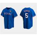 T.Rangers #5 Corey Seager Royal 2023 World Series Stitched  Jersey