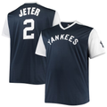 NY.Yankees #2 Derek Jeter Navy White Cooperstown Collection Replica Player Jersey