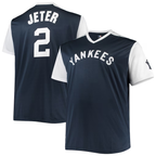 NY.Yankees #2 Derek Jeter Navy White Cooperstown Collection Replica Player Jersey