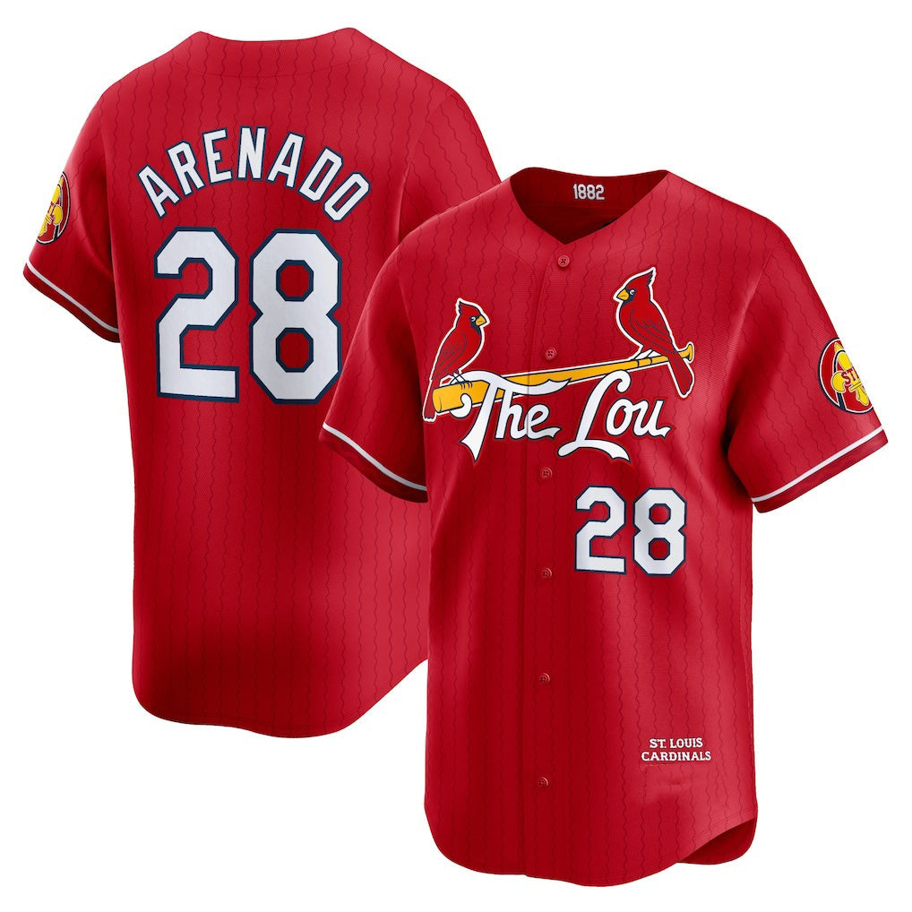 St. Louis Cardinals #28 Nolan Arenado Red 2024 City Connect Limited Player Jersey