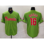 P.Phillies #16 Brandon Marsh Green With Patch Stitched Cool Base Jersey