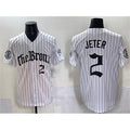 NY.Yankees #2 Derek Jeter White Pinstripe 'Gothic Legacy Edition' Vapor Premier Limited Stitched  Jersey