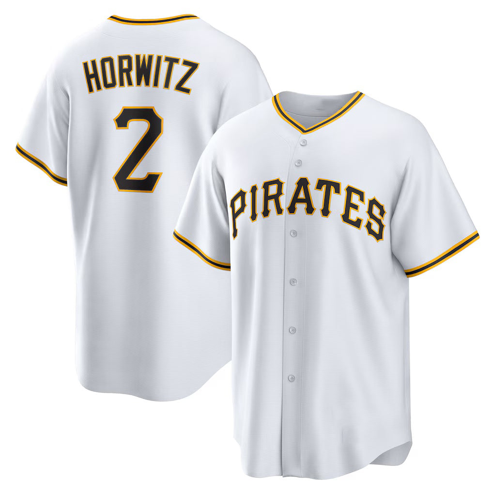P.Pirates #2 Spencer Horwitz White Home Replica Jersey