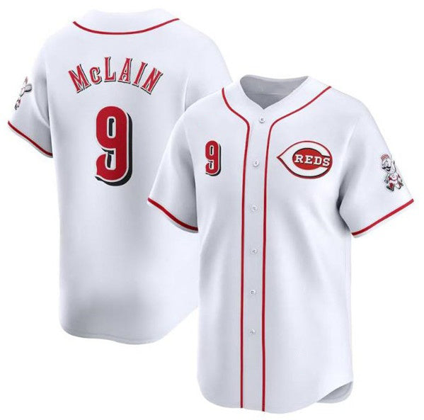 C.Reds #9 Matt McLain White Home Limited Stitched Jersey