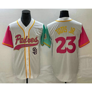 SD.Padres #23 Fernando Tatis Jr. Number White NEW 2023 City Connect Cool Base 4 Stitched Jersey