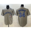 TB.Jays #34 Kevin Gausman Gray 2025 World Series Cool Base Stitched Jersey