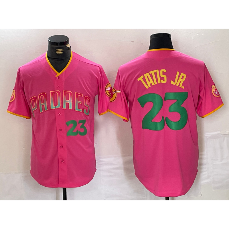 SD.Padres #23 Fernando Tatis Jr. Pink Cool Base Stitched Jersey