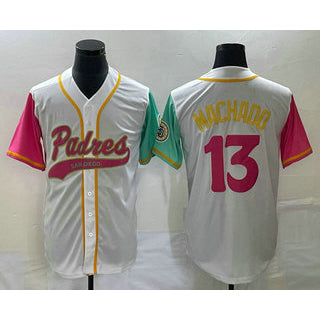 SD.Padres #13 Manny Machado White NEW 2023 City Connect Cool Base Stitched Jersey