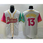 SD.Padres #13 Manny Machado White NEW 2023 City Connect Cool Base Stitched Jersey