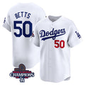 LA.Dodgers #50 Mookie Betts White 2024 World Series Champions Home Limited Stitched Jersey