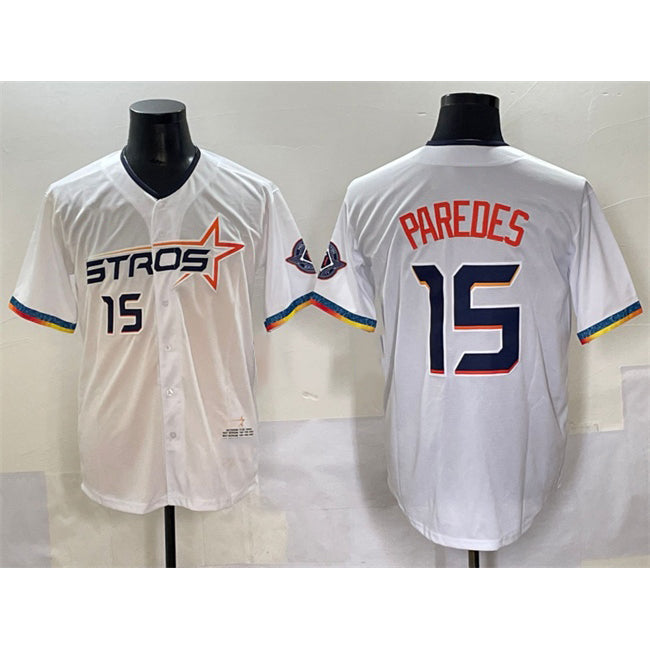 H.Astros #15 Isaac Paredes White 2025 City Connect Limited Stitched Jersey