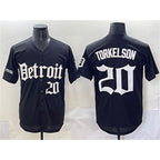 D.Tigers #20 Spencer Torkelson Black Motor Gothic Edition Vapor Premier Limited Stitched Jersey