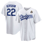 LA.Dodgers #22 Clayton Kershaw White 2024 World Series Cool Base Stitched Jersey