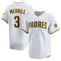SD.Padres #3 Jackson Merrill White Home Limited Player Jersey