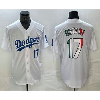 LA.Dodgers #17 Shohei Ohtani Number Mexico White Cool Base Stitched Jersey