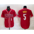P.Phillies #5 Bryson Stott Number Red Cool Base 2 Stitched Jersey