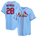 St. Louis Cardinals #28 Nolan Arenado Light Blue Alternate Official Replica Player Jersey