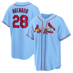 St. Louis Cardinals #28 Nolan Arenado Light Blue Alternate Official Replica Player Jersey