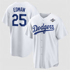 LA.Dodgers #25 Tommy Edman White 2025 World Series Home Cool Base Stitched Jersey