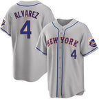 NY.Mets #4 Francisco Alvarez Gray 2023 Cool Base Stitched Jersey