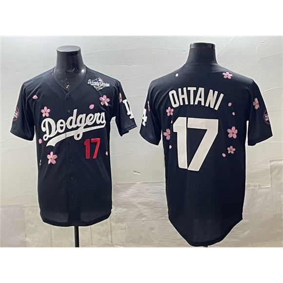 LA.Dodgers #17 Shohei Ohtani Black 2025 World Series Patch Tokyo Series Limited Stitched Jersey