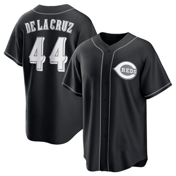 C.Reds #44 Elly De La Cruz Black Lights Out Limited Stitched  Jersey