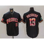 SD.Padres #13 Manny Machado Black Mexico Cool Base Stitched Jersey