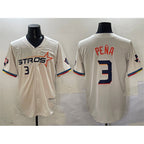 H.Astros #3 Jeremy Pena Cream 2025 City Connect With Texas Patch Limited Stitched Jersey