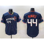 H.Astros #44 Yordan Alvarez Navy 2025 City Connect With Texas Patch Limited Stitched  Jersey