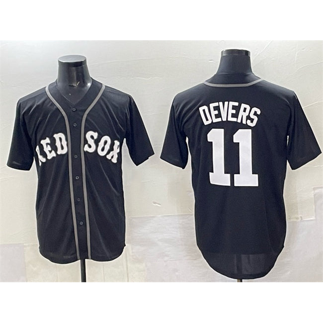 BR.Sox #11 Rafael Devers Black Lights Out Limited Stitched  Jersey
