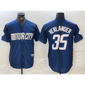 D.Tigers #35 Justin Verlander Navy 2024 City Connect Cool Base Limited Stitched Jersey
