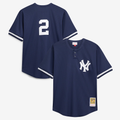 NY.Yankees #2 Derek Jeter Mitchell & Ness Navy Big & Tall Batting Replica Player Jersey
