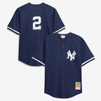 NY.Yankees #2 Derek Jeter Mitchell & Ness Navy Big & Tall Batting Replica Player Jersey