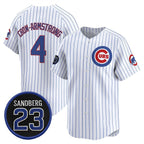 C.Cubs #4 Pete Crow-Armstrong White Pinstripe 'Ryne Sandberg Tribute' Vapor Limited V2 Stitched Jersey