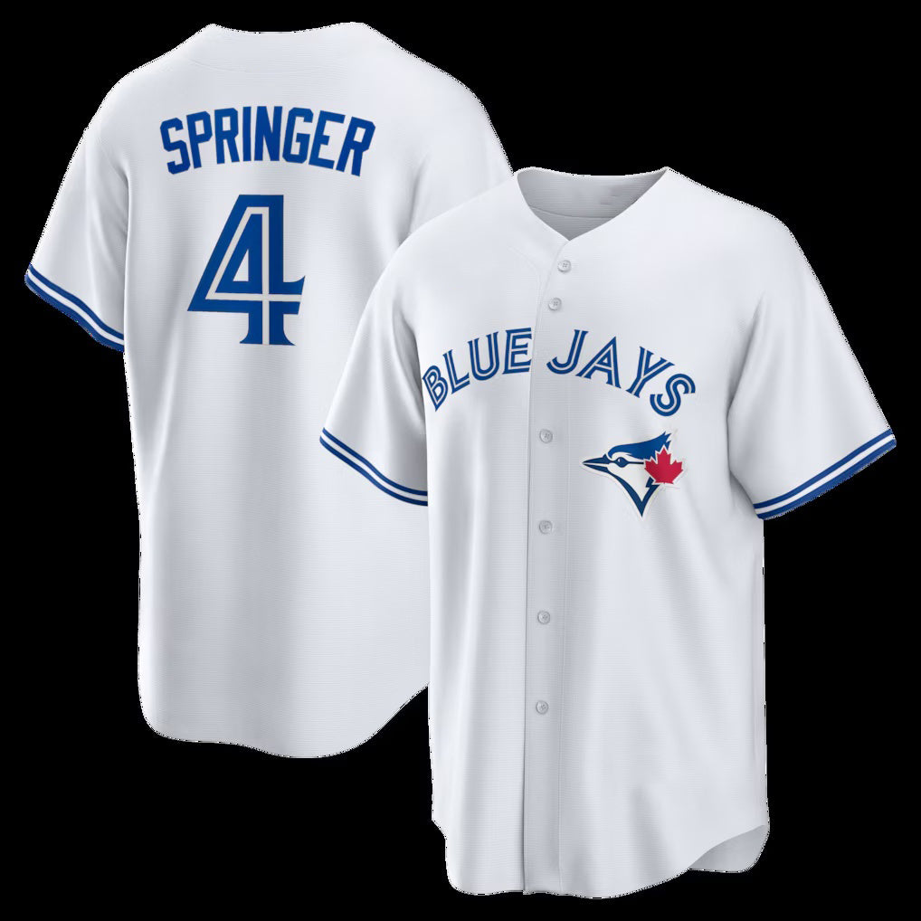TB.Jays #4 George Springer White Home Replica Jersey