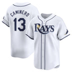 TB.Rays #13 Junior Caminero White Home Limited Player Jersey