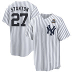 NY.Yankees #27 Giancarlo Stanton White 2024 World Series With Name Cool Base Stitched Jersey