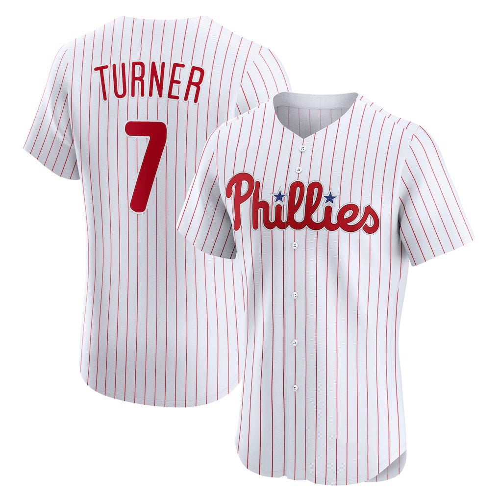 P.Phillies #7 Trea Turner White Home Elite Jersey