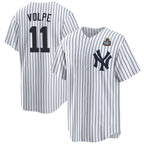 NY.Yankees #11 Anthony Volpe White 2024 World Series With Name Cool Base Stitched  Jersey