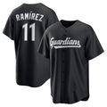 C.Guardians #11 Jose Ramirez Black Replica Player Jersey