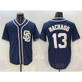 SD.Padres #13 Manny Machado Navy Cool Base Stitched Jersey
