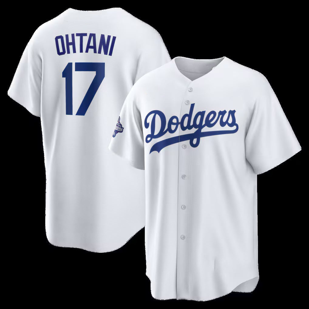 LA.Dodgers #17 Shohei Ohtani White 2025 World Series Champions Home Replica Jersey