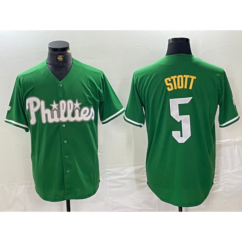 P.Phillies #5 Bryson Stott Green 2024 City Connect Stitched Jersey
